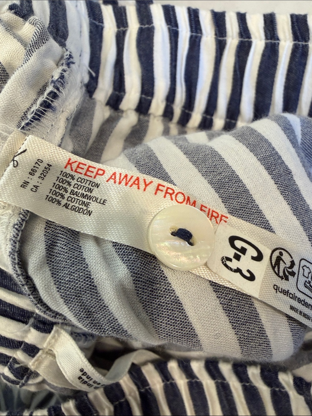 Anthropologie Wren Striped Navy & White Boxer Shorts Size Small - Picture 8 of 8